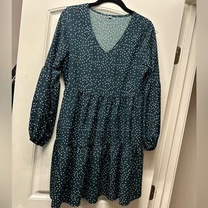 Teal Polka Dot Dress